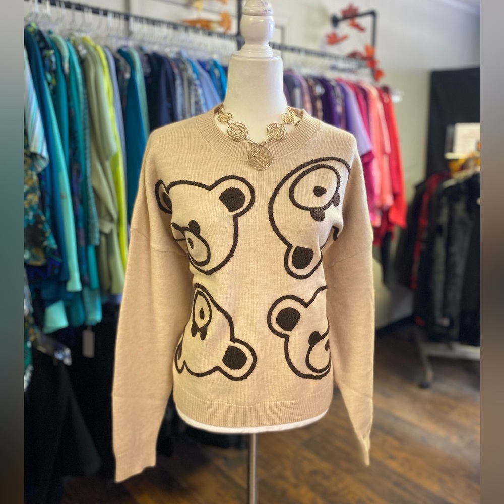 Forever 21 Beige Bear Sweater